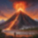 Vibrant volcanic eruption display