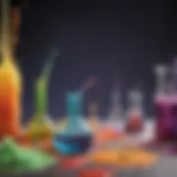 Illustration of a colorful chemical reaction