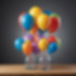 Colorful balloons illustrating air pressure experiment