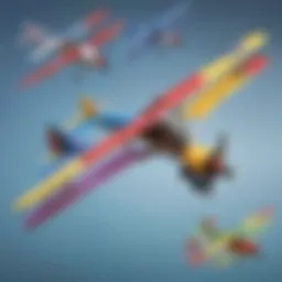 Colorful models of airplanes showcasing principles of flight
