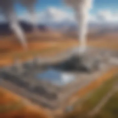 Utilizing Geothermal Energy Geothermal energy plant tapping into Earth's heat