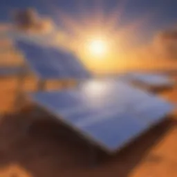 Solar panels harnessing sunlight for energy