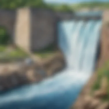 Hydroelectric dam utilizing water flow for electricity