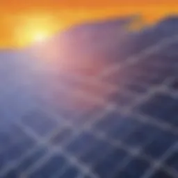 Solar panels harnessing sunlight for energy