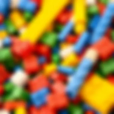 Detail of LEGO Components Close-up of LEGO pieces fostering creativity