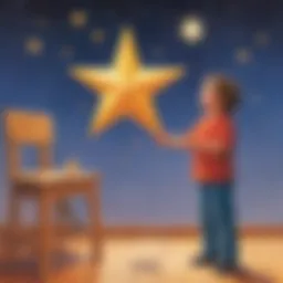 Child receiving a star for good behavior