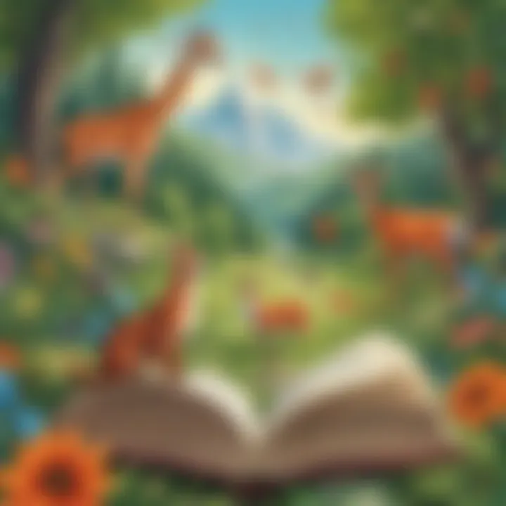 Cover of a colorful picture book with animals and nature elements