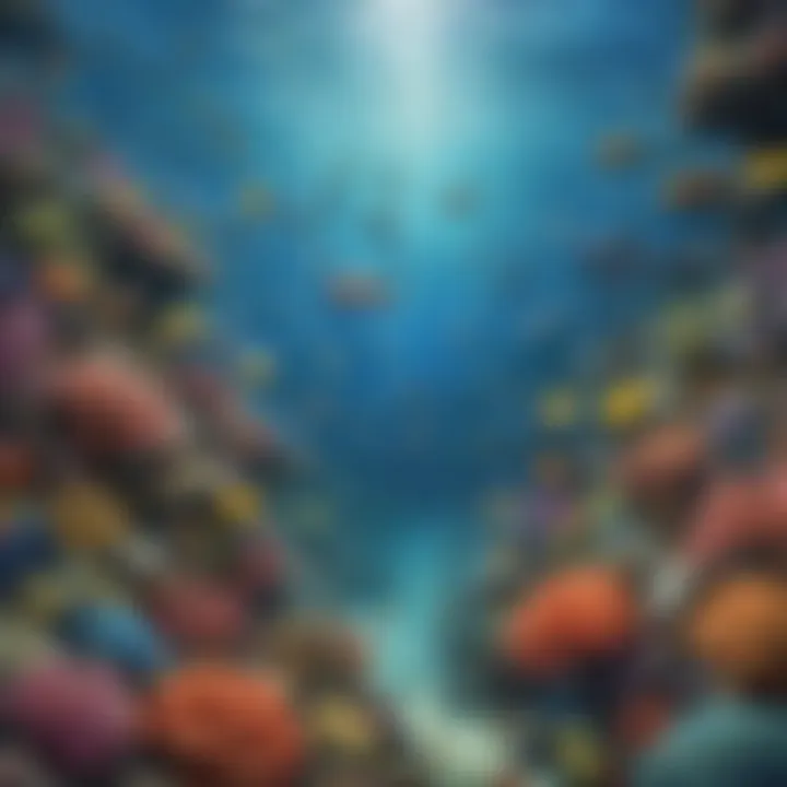 Illustration showcasing diverse marine life in a coral reef