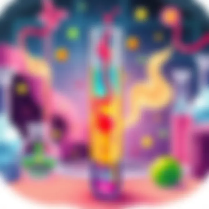 Biological Reaction in a Test Tube Colorful visuals of a biological reaction taking place in a test tube.