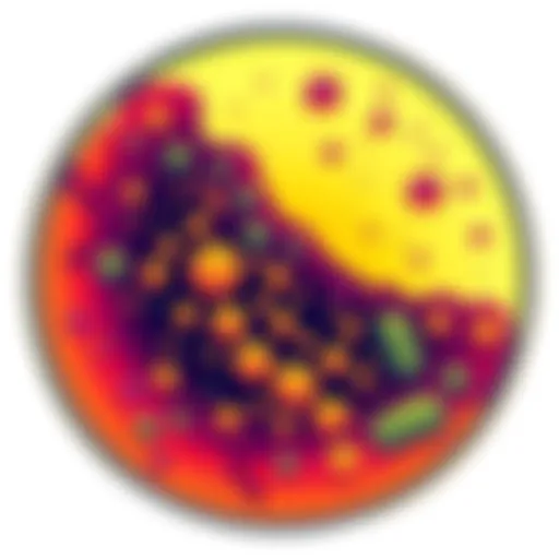 Microbial Growth in a Petri Dish A vibrant petri dish showcasing the growth of mold, illustrating microbial biology.