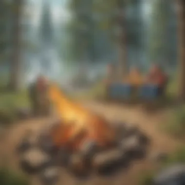 Outdoor Sketching of Campfire Scene