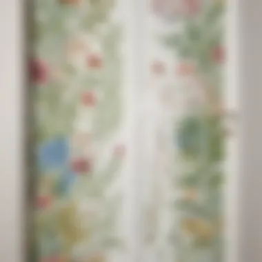 Botanical-themed contact paper on door