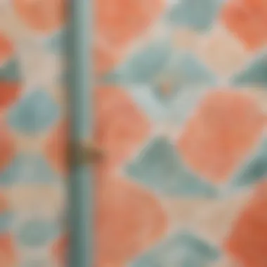 Geometric patterned contact paper on door