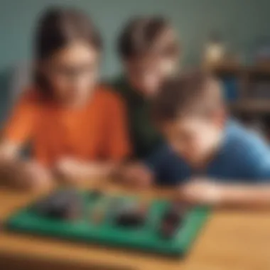 Children building and testing a simple electric circuit