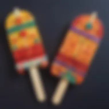 Detailed Look at a Whimsical Craft A close-up of a whimsical popsicle stick creation