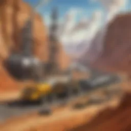 Illustration depicting the extraction of fossil fuels