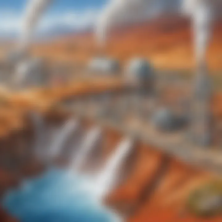 Illustration showcasing the concept of geothermal energy extraction