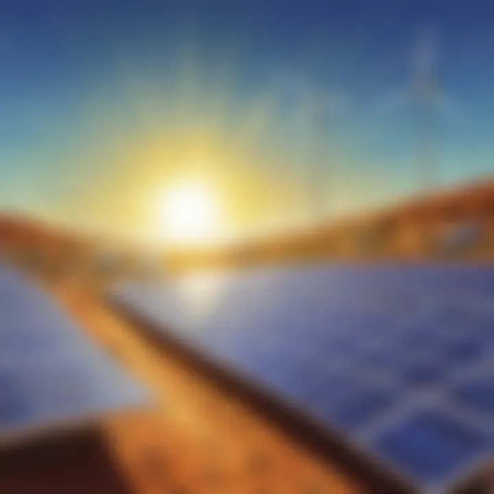 Illustration showcasing the harnessing of solar energy through panels