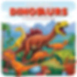 A vibrant illustration showcasing various dinosaur species in a prehistoric landscape.
