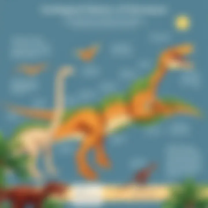 An engaging diagram of the geological timeline highlighting the era of dinosaurs.