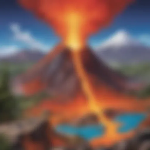 Colorful volcano eruption experiment demonstrating chemical reactions