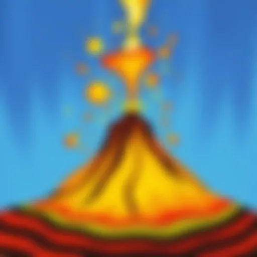 Volcano Eruption Experiment Colorful volcano eruption experiment demonstrating chemical reactions