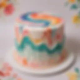 Artistic Brushstrokes on Fondant Cake