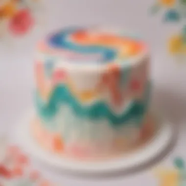 Artistic Brushstrokes on Fondant Cake