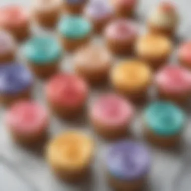 Marbleized Design on Cupcake Toppers