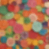 Colorful assortment of edible papers displayed creatively
