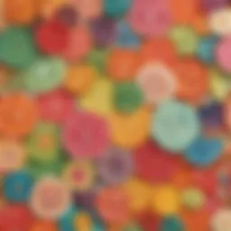 Colorful assortment of edible papers displayed creatively