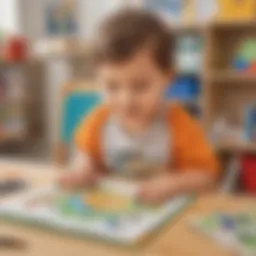 Preschooler engaging with educational kit
