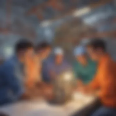 Collaborative Innovation in Engineering A diverse group of young innovators collaborating on a project, symbolizing teamwork and creativity.