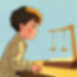 Understanding Motion with Pendulums A child observing a pendulum in motion, captivated by the physics of motion