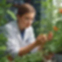 Young scientist observing plant growth