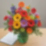 Colorful flower arrangements made by preschoolers