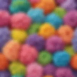 Colorful fluffy slime in various shapes