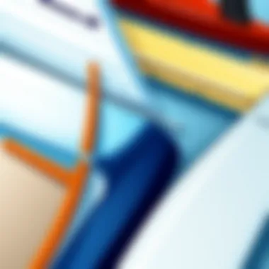 Close-up of different foil types used in boating