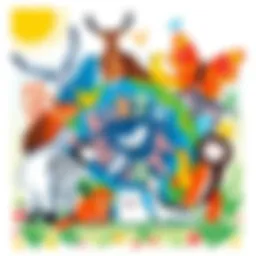 Colorful Earth Day poster featuring diverse wildlife