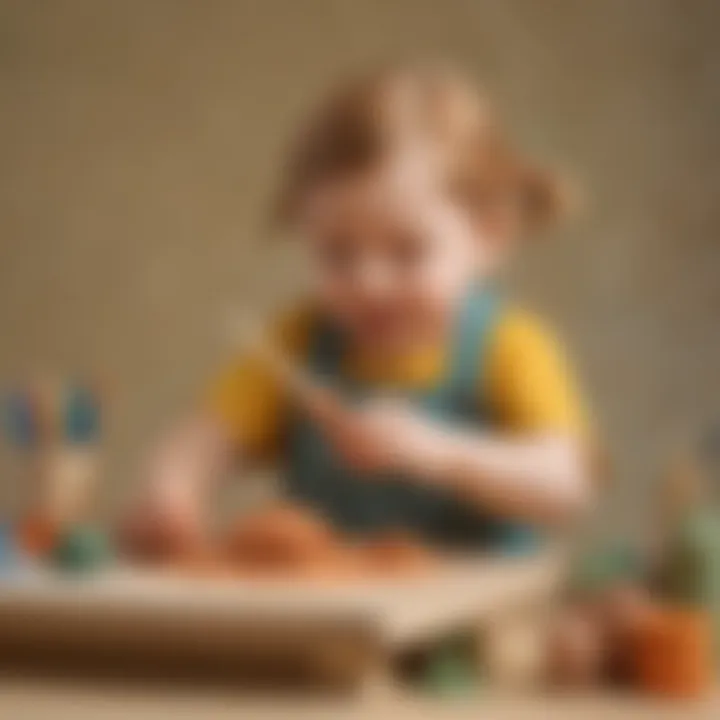 Child sculpting a clay masterpiece