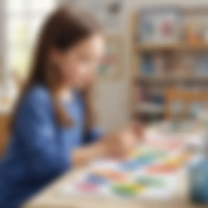 Young artist exploring watercolor techniques