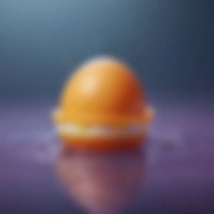 Egg floating in layers of different liquids with varying densities