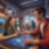 A vibrant classroom scene where students engage with various gaming devices.