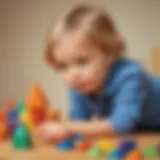 Preschooler exploring geometric shapes