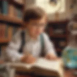 A young child immersed in a science book, exploring fascinating concepts.