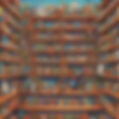 A colorful bookshelf filled with engaging science books for children.