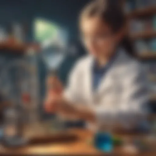 Curious young scientist conducting an experiment