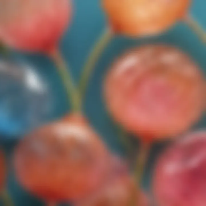 Close-up of a delicate candy glass creation