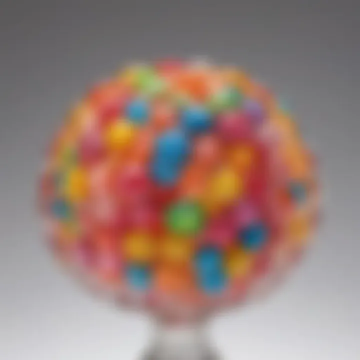 Elegant candy glass prop on display