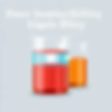 Containers with immiscible liquids demonstrating separation